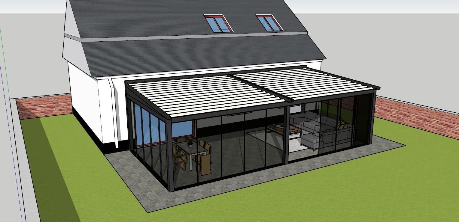 3D-Entwurf der Glasumrandung vor Produktionsstart
